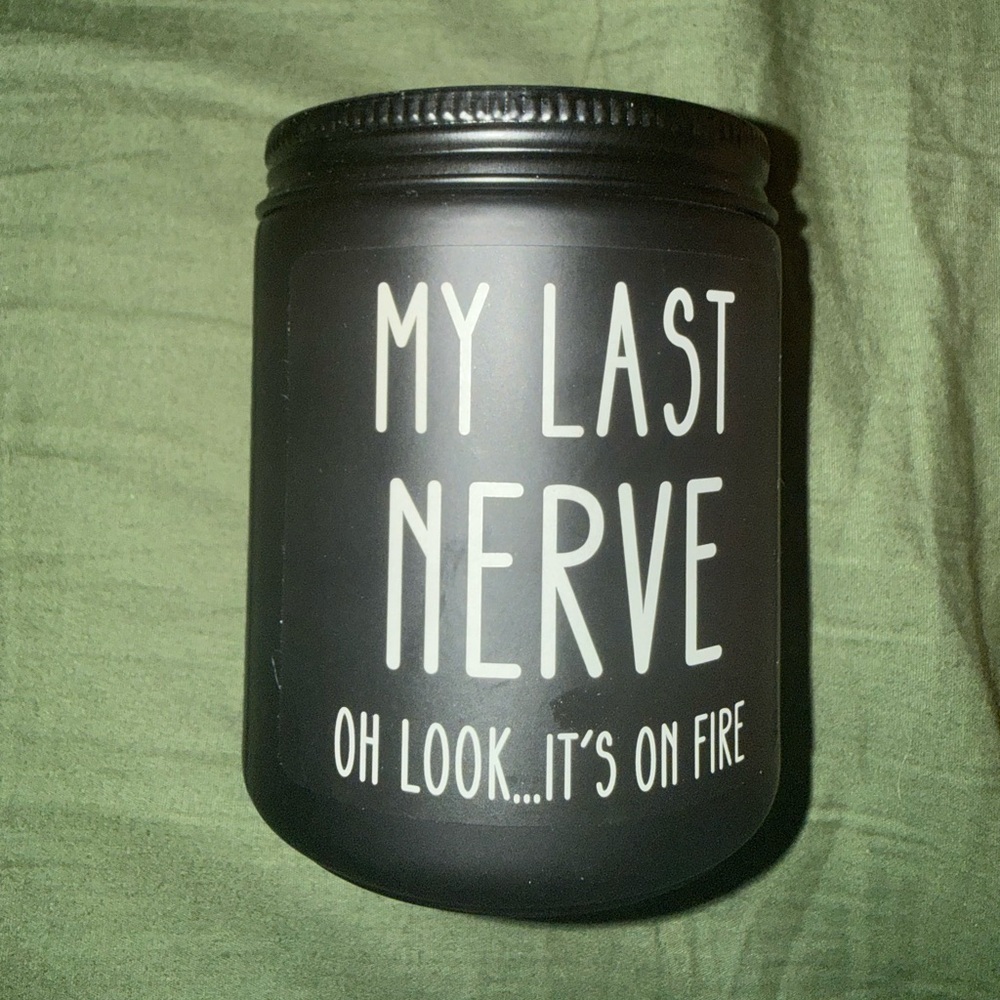 Black Scented Candle with Humorous Text